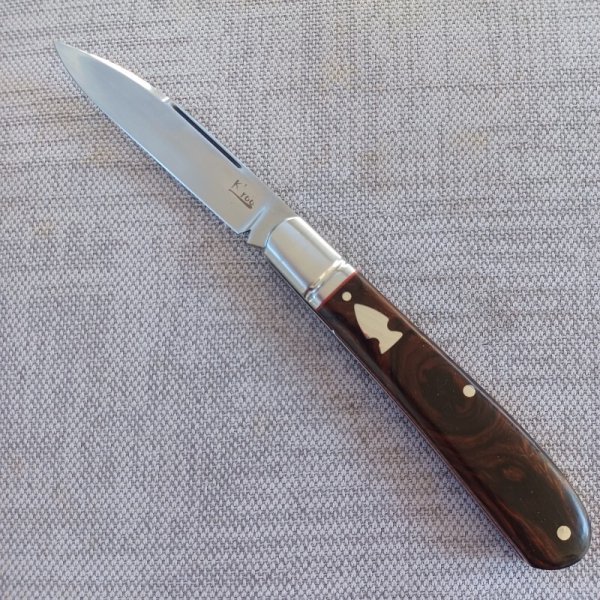 K'roo Custom Desert Ironwood  Zulu,, 4", Rwl34..filework.red accents...coa and slip 