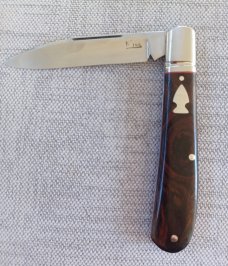 K'roo Custom Desert Ironwood  Zulu,, 4", Rwl34..filework.red accents...coa and slip 