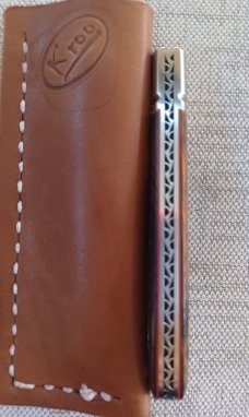 K'roo Custom Desert Ironwood  Zulu,, 4", Rwl34..filework.red accents...coa and slip 