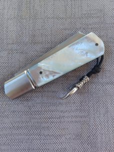 Vincenzo Balistreri White Wolf Slipjoint..4"..AEB-L..Mother of Pearl scales.fluted bolsters.liners 