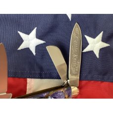 Bulldog Brand 1999 Cattle Knife with Nice Synthetic Peacock Feather Handles -NOS