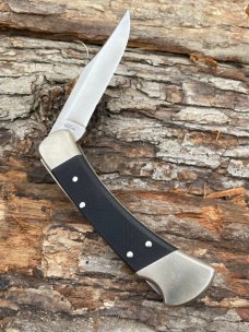 BUCK 110 AUTO ELITE NICKEL BOLSTER WITH SHEATH & BOX