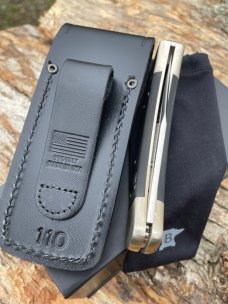 BUCK 110 AUTO ELITE NICKEL BOLSTER WITH SHEATH & BOX