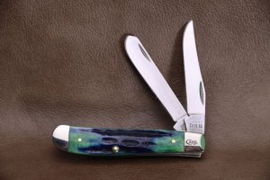 Case Mini Trapper Knife 75834 - Hunter Green Bone - 6207SS