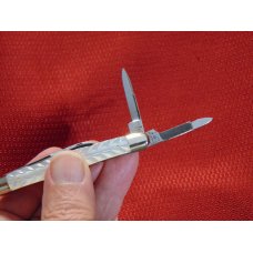 MINT CONDITION VINTAGE HILGER & SONS CELEBRATED CUTLERY GENUINE CARVED PEARL SAMPLE KNIFE 1858-1890