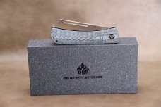 QSP Hedgehog Blue Denim Micarta Slip Joint Knife - Satin Plain