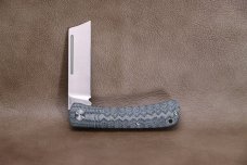 QSP Hedgehog Blue Denim Micarta Slip Joint Knife - Satin Plain
