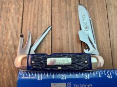 Bulldog Scout Knife Blue Lizard Skin Jigged Bone 2007 Solingen Germany Beautiful!