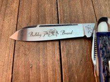Bulldog Scout Knife Blue Lizard Skin Jigged Bone 2007 Solingen Germany Beautiful!