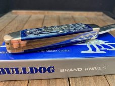 Bulldog Scout Knife Blue Lizard Skin Jigged Bone 2007 Solingen Germany Beautiful!