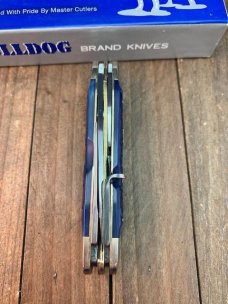 Bulldog Scout Knife Blue Lizard Skin Jigged Bone 2007 Solingen Germany Beautiful!