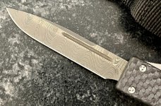 Vero Beach Microtech UTX70, Limited Edition, Damascus Blade, Carbon Fiber, Original Sheath, Unused 