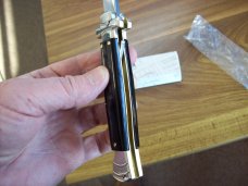 A. G. A. Campolin  Lever Maltese Cross Large 9 Incher Bayonet Lockback W/Brazilian Horn Handles NIB