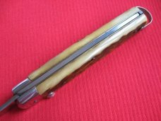 Rare Vintage French Eclair Slide Button Bone Switchblade Knife 