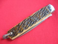 Rare Vintage French Eclair Slide Button Bone Switchblade Knife 