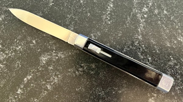 Rare Vintage Out The Front (OTF) Switchblade, Made In Spain, B and S Mark On Bottom Bolster  