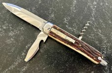 Hard To Find Begon Rocker Button Switchblade Made In France Camper Multi Tool Knife Unused