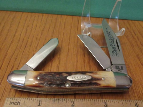 Case XX 1977 Blue Scroll Stag Stockman Pattern # 5347HP SSP