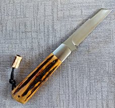 Vincenzo Balistreri Stag White Wolf Slipjoint..4"..AEB-L...Interior lanyard pin..Stag Bead..coa..sli