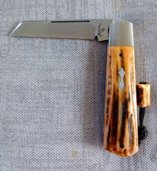 Vincenzo Balistreri Stag White Wolf Slipjoint..4"..AEB-L...Interior lanyard pin..Stag Bead..coa..sli