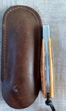 Vincenzo Balistreri Stag White Wolf Slipjoint..4"..AEB-L...Interior lanyard pin..Stag Bead..coa..sli