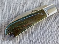 Vincenzo Balistreri Mammoth Swayback Taillock..4"..AEB-L...fluted bolsters..Damascus button coa..sli