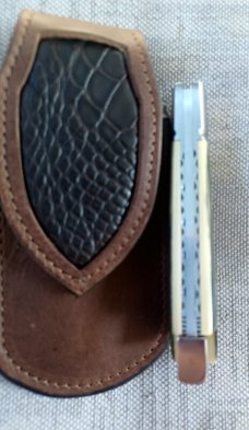 Vincenzo Balistreri Mammoth Swayback Taillock..4"..AEB-L...fluted bolsters..Damascus button coa..sli