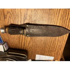 SUPER KNARLY STAG HANDLE ON SHEATH KNIFE