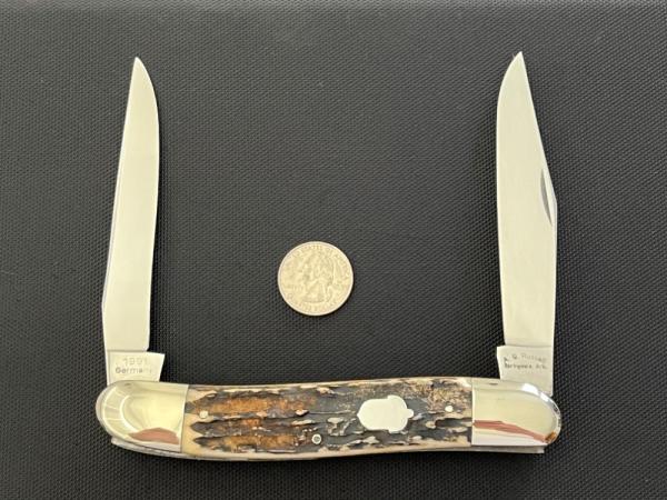 AG Russell Jumbo Muskrat Genuine Stag Display Knife 
