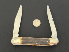 AG Russell Jumbo Muskrat Genuine Stag Display Knife 