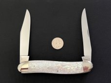 AG Russell Jumbo Muskrat Genuine Crackle Mosaic Mother of Pearl Display Knife