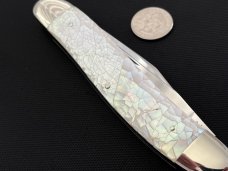 AG Russell Jumbo Muskrat Genuine Crackle Mosaic Mother of Pearl Display Knife