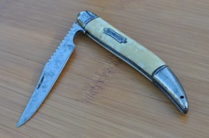 Pre WWII Richarz Germany Fish Knife 5" Closed Claso Blade Very light Use Steel Hardware Cracked Ice