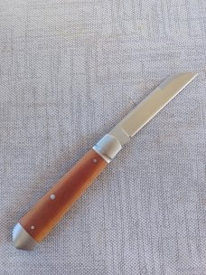 Mitchell Vintage Butterscotch Bullet Head Sheepsfoot Jack..3.75"..Cpm154..bolsters & caps.coa.pouch.