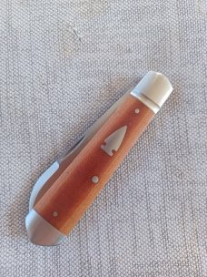 Mitchell Vintage Butterscotch Bullet Head Sheepsfoot Jack..3.75"..Cpm154..bolsters & caps.coa.pouch.
