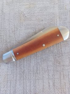 Mitchell Vintage Butterscotch Bullet Head Sheepsfoot Jack..3.75"..Cpm154..bolsters & caps.coa.pouch.
