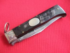 Rare Vintage Italian Oval Button SWING GUARD Ring Pull Switchblade Knife