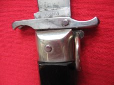 Rare Vintage Italian Oval Button SWING GUARD Ring Pull Switchblade Knife
