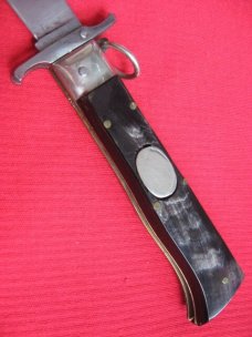 Rare Vintage Italian Oval Button SWING GUARD Ring Pull Switchblade Knife