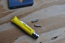 Opinel France Mint Box Model #9 DIY Yellow Fiberglass handle Sandvik 12C27 Blade 