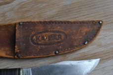 Ka-Bar Union Cut. Co.8 1/4" OAL Stacked leather handleThumb Grooves Original Sheath Full Tang