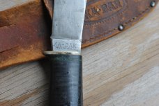 Ka-Bar Union Cut. Co.8 1/4" OAL Stacked leather handleThumb Grooves Original Sheath Full Tang