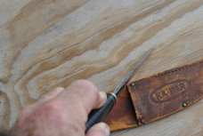 Ka-Bar Union Cut. Co.8 1/4" OAL Stacked leather handleThumb Grooves Original Sheath Full Tang