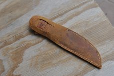 Ka-Bar Union Cut. Co.8 1/4" OAL Stacked leather handleThumb Grooves Original Sheath Full Tang