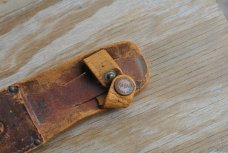 Ka-Bar Union Cut. Co.8 1/4" OAL Stacked leather handleThumb Grooves Original Sheath Full Tang
