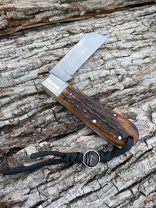 BENINI - FACAS CUSTOM STAG HANDLE SLIPJOINT FOLDER **VERY NICE BUILD**