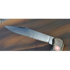 Wenger Century Real Tree Timber 5" Closed 1 Blade Slide Lock No Sign Of Use 1/2 Serrated Lanyard