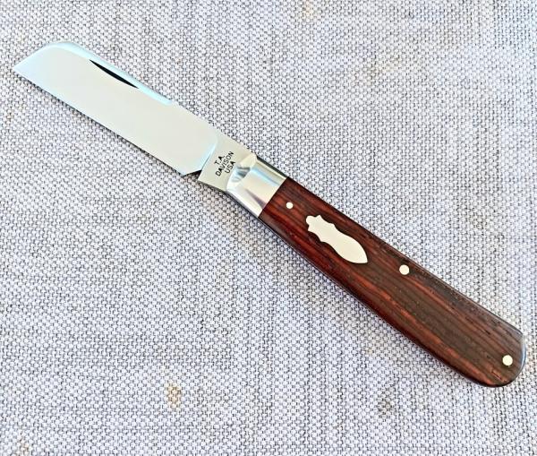 T A Davison Custom Swayback Lambsfoot..3 7/8"..Desert Ironwood..Cpm154 steel..jeweled liners..SWEDGE