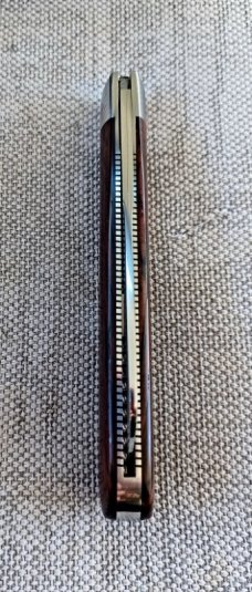 T A Davison Custom Swayback Lambsfoot..3 7/8"..Desert Ironwood..Cpm154 steel..jeweled liners..SWEDGE