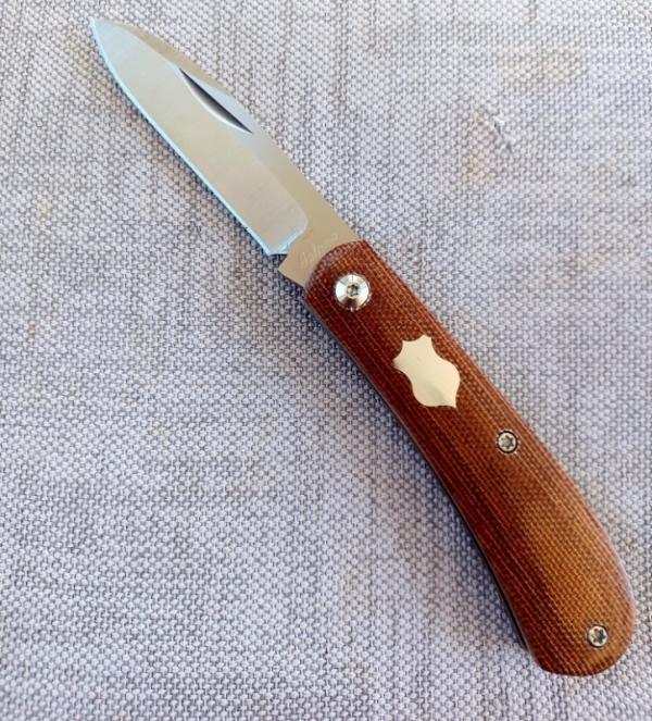 Pepe Jalomo Shadow Mini Zulu..Cpm154..3 5/8" clsd..Natural Micarta..all screws..pouch & coa..#1022 
